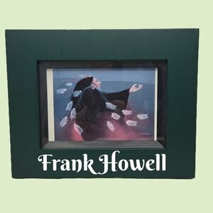 Frank Howell Small Print Native American Indian In Feather Head Dress Wood Frame